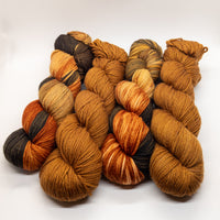 Worsted Set - 4 Skeins (Brown, Black, Orange, Red)