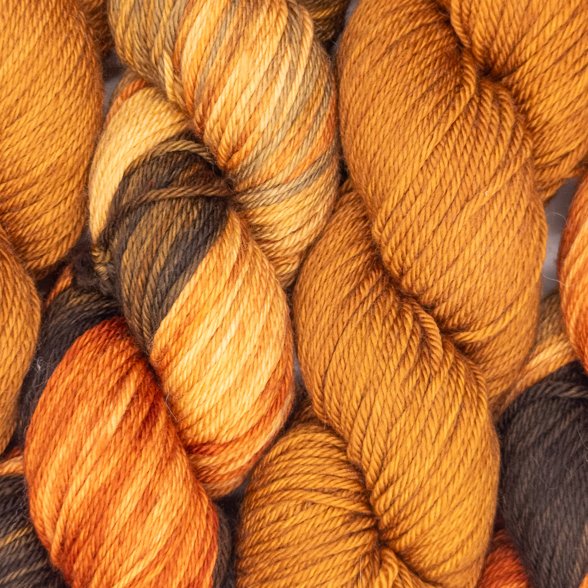 Worsted Set - 4 Skeins (Brown, Black, Orange, Red)