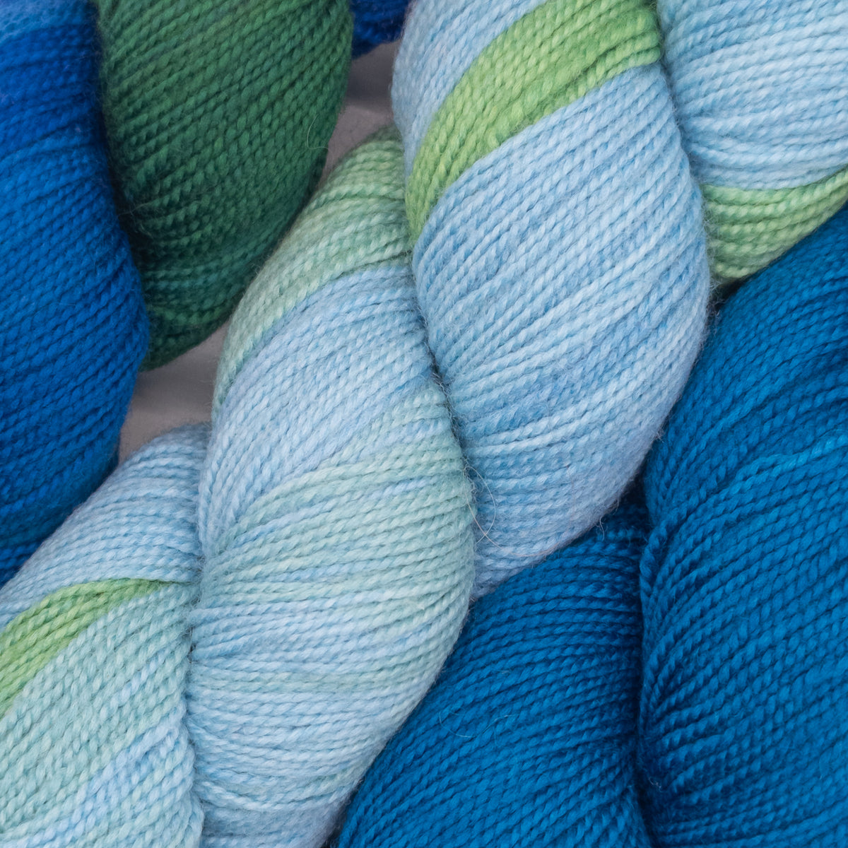 Sock Set - 3 Skeins (Blue, Green)