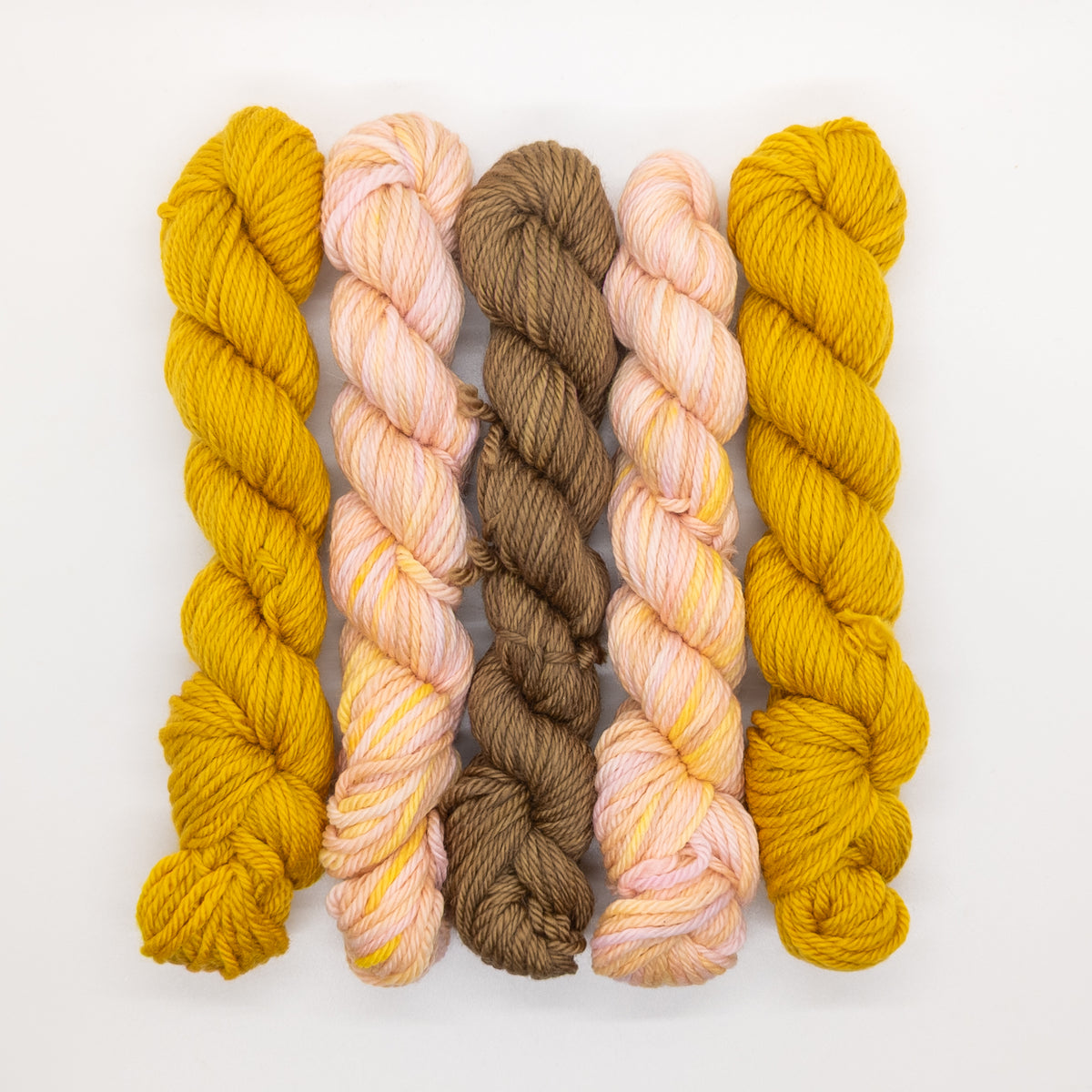 20g Minis (Set of 5 Worsted) - Yellow, Pink, Brown