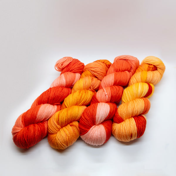 Worsted Set - 4 Skeins (Red, Yellow, Orange, Pink)